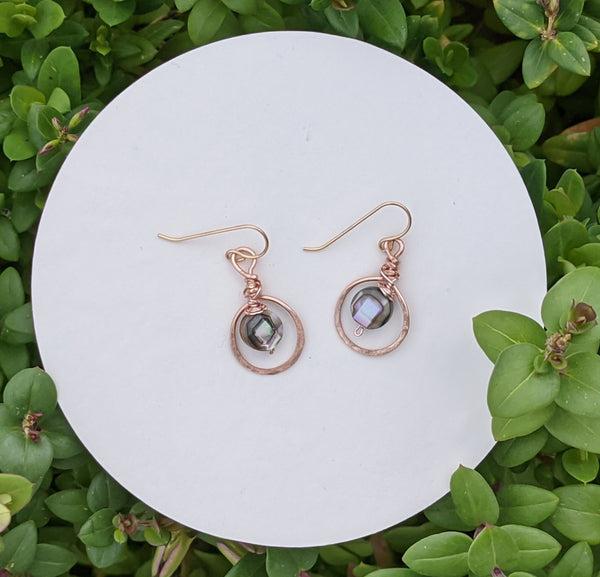 Delicate Abalone Hoop Earrings